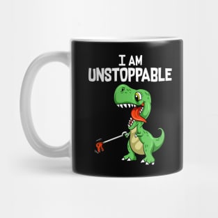 Funny I Am Unstoppable T-Rex Dinosaur Grabber Pun Mug